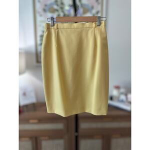Vintage Escada by Margaretha Ley 100% New Wool Pencil Skirt Yellow Womens Sze 36
